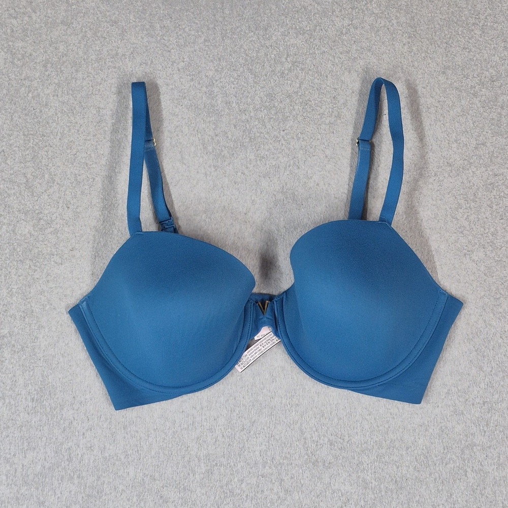 Victoria's Secret Women Bra 36DD Blue Adjustable Strap Lined Demi T-Shirt